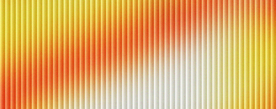 Abstract vertical line background with warm orange and yellow gradient. Corrugated metal texture with rhythmic parallel stripes. Modern industrial pattern for web banners and graphic design.