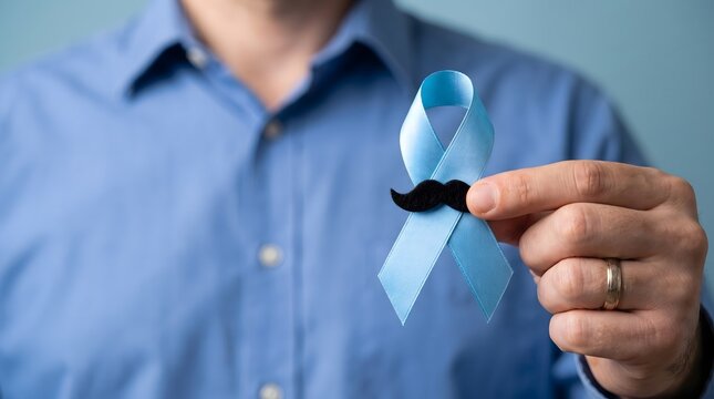 Awareness ribbon for prostate cancer awareness campaign for International Men&rsquo;s Day, Movember, health awareness
