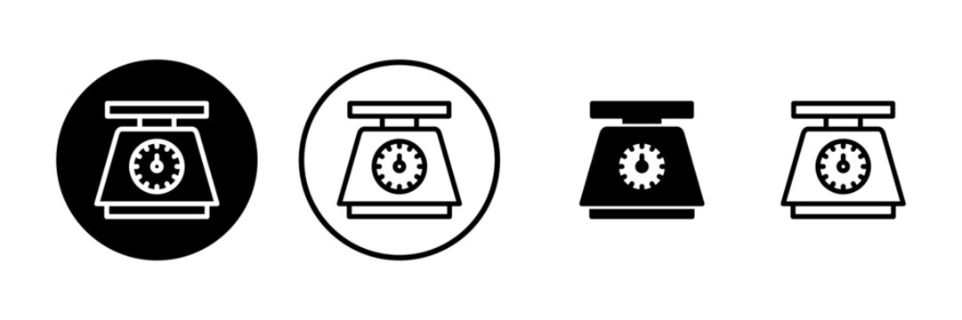 Scales icon vector illustration. Weight scale sign and symbol