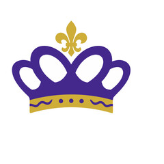 Purple and gold crown with fleur de lis © atyan