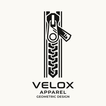 Minimalist Geometric Zipper Logo Design for Modern Clothing Brand Identity Featuring Clean Lines and Monochromatic Style