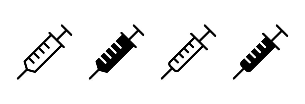 Syringe icon set vector. injection sign and symbol. vaccine icon