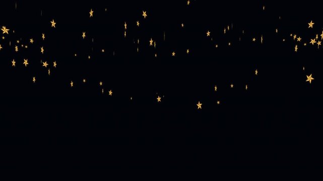 Golden Star Canopy on Midnight Background Seamless Loop