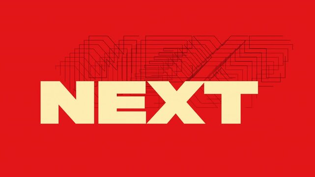NEXT Bold Typography with Animated Outline Echoes Loop