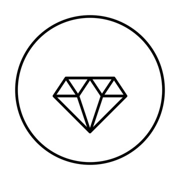 Minimalist diamond gemstone icon for luxury and jewelry design with precious stone line art vector graphic design element gem stone luxury goods diamond shape gemstone brilliant diamond symbo