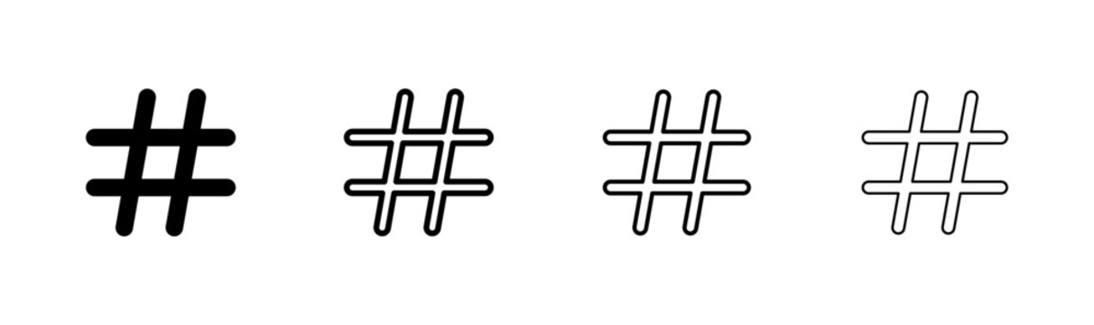 Hashtag icon logo design. hashtag sign and symbol