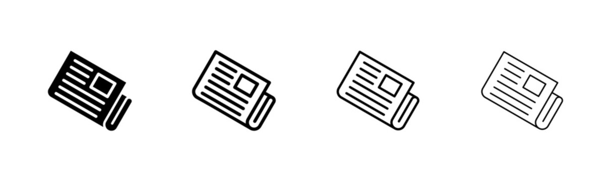 Newspaper icon logo design. news paper sign and symbolign