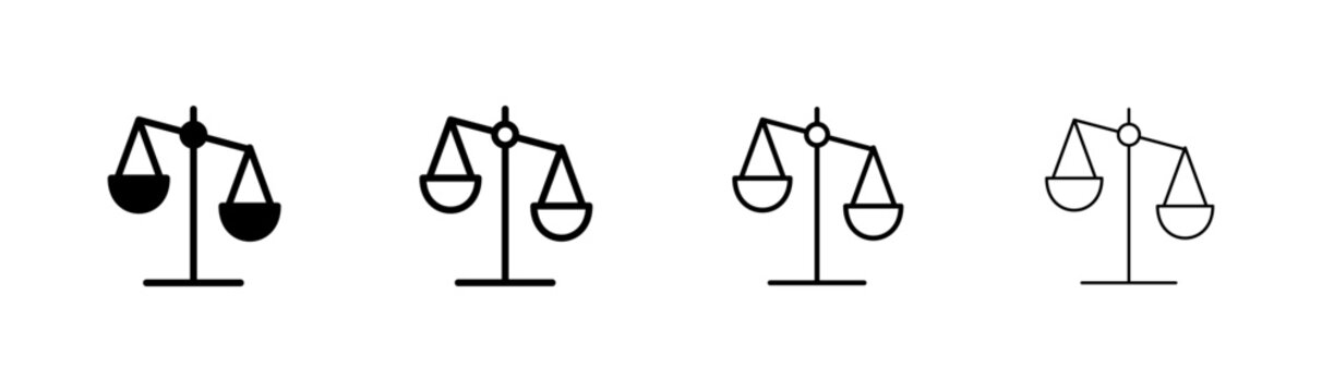 Scales icon logo design. Law scale icon. Justice sign and symbol