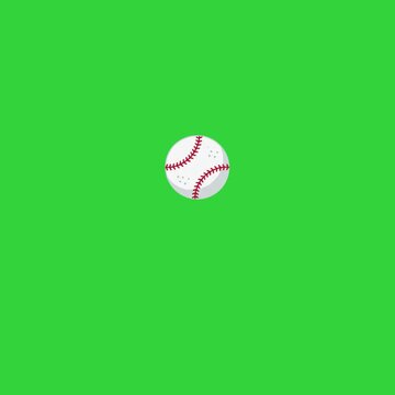 2D cartoon bouncing ball animation with squash and stretch effect on green screen chroma key, square 1:1 video