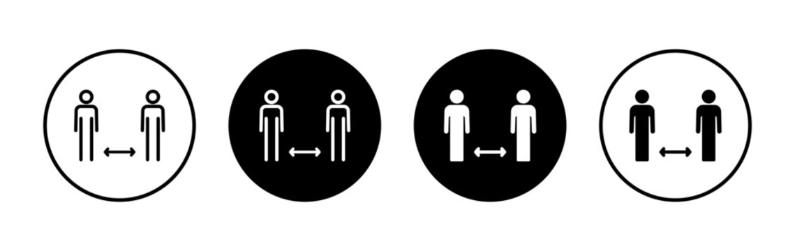 Social distance icon symbol for apps and websites. social distancing sign and symbol. self quarantine sign