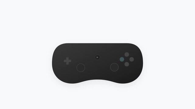 Animated Game Controller Icon with Sequential Glowing Buttons and Haptic Vibration Effect