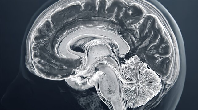 Brain Cross Section Anatomy and Neurological Structure Concept