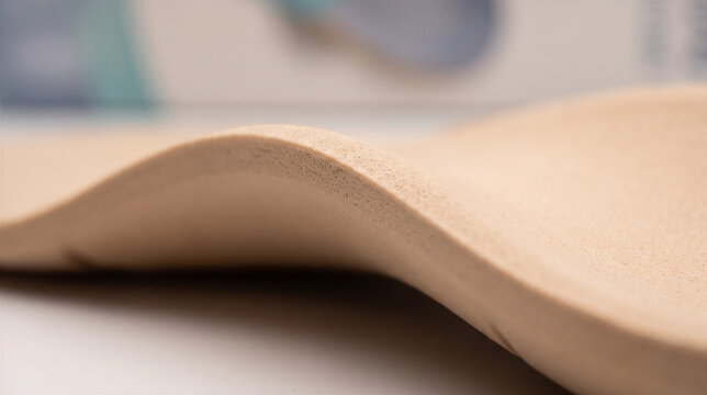 Close up of beige foam material texture