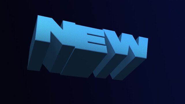 NEW Rotating Electric Blue 3D Typography with Halftone Loop