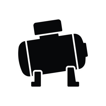 Black industrial air compressor icon for power stations.