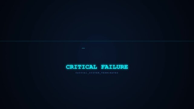 Critical Failure Error Message on Dark Digital Screen Background