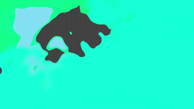 Abstract ink diffusion with dot pattern effect flowing across green screen motion background visuals.