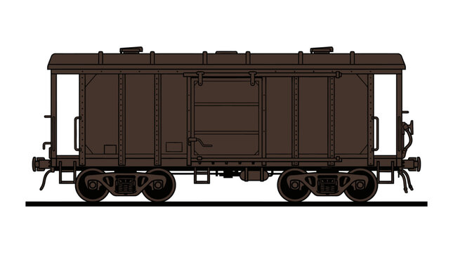 Vintage Railway Boxcar Vector Illustration