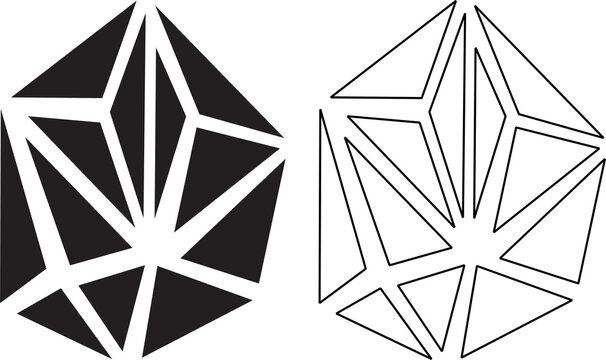 Abstract Geometric Crystal Polygon Logo Set