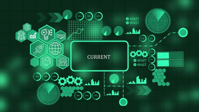 Futuristic Artificial Intelligence current Technology with Advanced Data Visualization, Machine Learning, Big Data, Neural Network, Business Intelligence, Digital Transformation, Smart Da