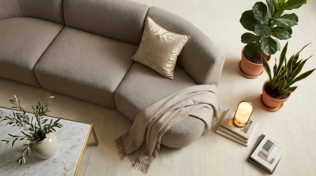 Modern luxury home interior, elegant furniture and decor, real estate property showcase