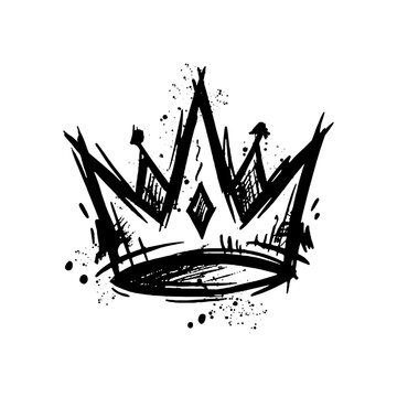 Urban Street Style Graffiti Crown Vector Illustration