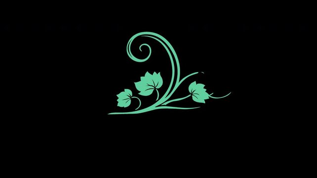 A video animation about a stylized botanical tree of life growing from an organic seed into a full blooming green canopy with spreading roots and wind blown leaves in clean vector style