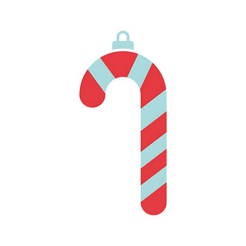 Striped candy cane ornament illustration isolated on white background