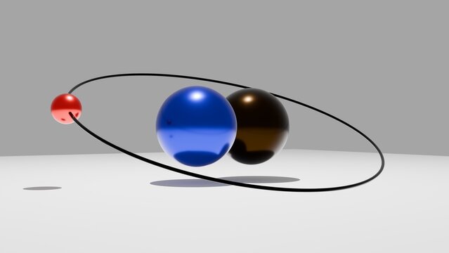 3D Deuterium Hydrogen Atom Model with Electron and Nucleus