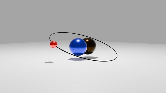 3D Deuterium Hydrogen Atom Model with Electron and Nucleus