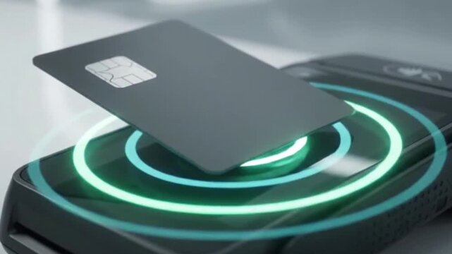 Modern electronic credit card payment terminal on a white surface for secure contactless retail transactions pos system card reader commerce business financial pos system card reader commerce business