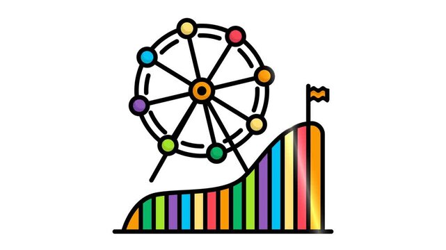 Amusement park icon animation. Animation related to recreational and holiday. Suitable for user interface, provide visual feedback and more. Alpha channel, transparent background