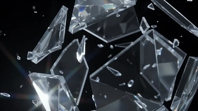 Sparkling diamond crystal shifting and refracting light in dark studio