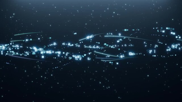 Data flow digital particle technology dynamic background loop playback