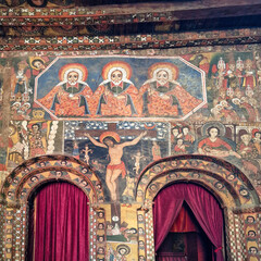 Interior of Debre Birhan Selassie, best-preserved church of the Gondarine period, renowned for its magnificent murals © Janos