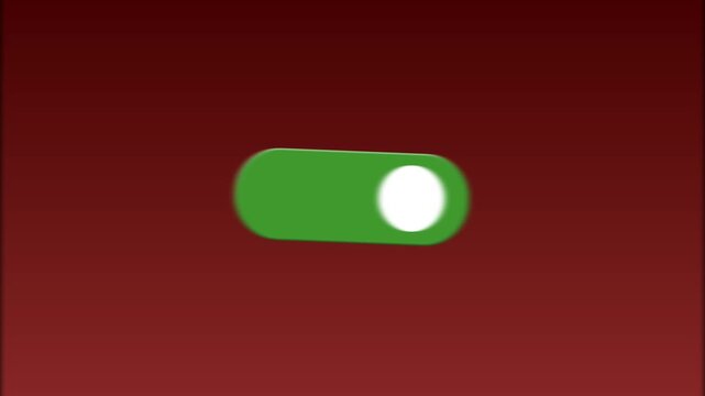 green toggle switch slide animation on dark red gradient background ui motion graphic
