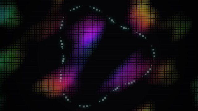 Abstract 3D pixelated volumetric formation with geometric shapes in 4K resolution