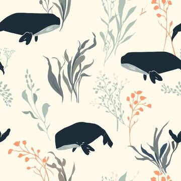 Pattern abstract whale drawing background illustration 