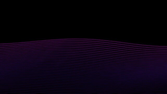 Abstract background of glowing purple wavy lines on a black backdrop, creating a futuristic and dynamic visual effect