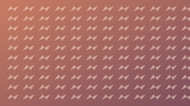 Repeating geometric triangle pattern on a terracotta to purple gradient background, abstract animation