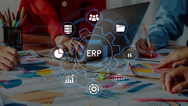 Collaborative Business Meeting with ERP Concept, Data Analytics, and Teamwork Focused on Strategic Planning and Management Solutions. Entropy.