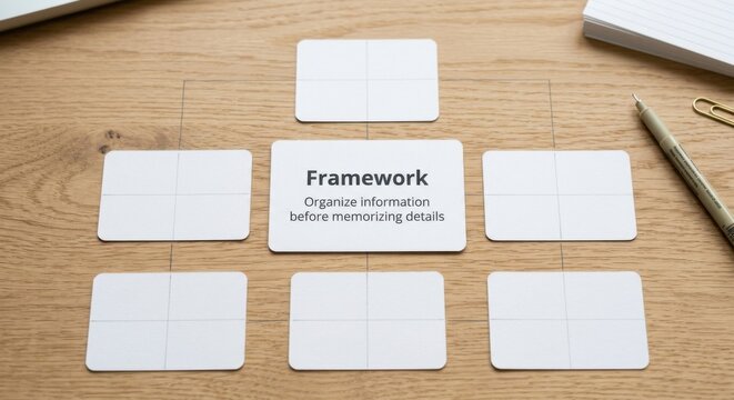 Conceptual Framework for Organizing Information Before Memorizing Details on Wooden Surface