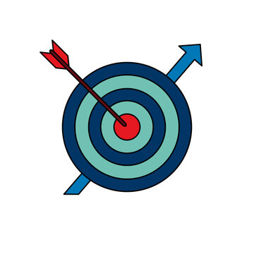 Business Target Board with Arrow Passing Through the Bullseye