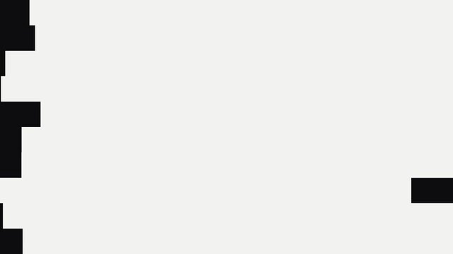 Black square blocks appear and disappear in dynamic transition pattern on simple white background.