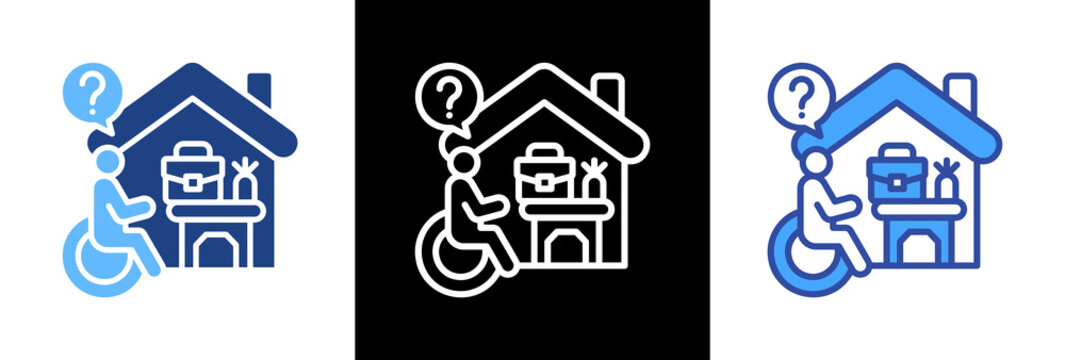 Reasonable Accommodation triple icon  illustration