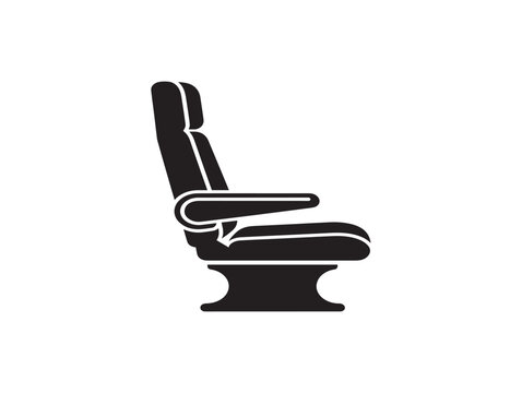 Airplane seat silhouette icon representing air travel and passenger comfort