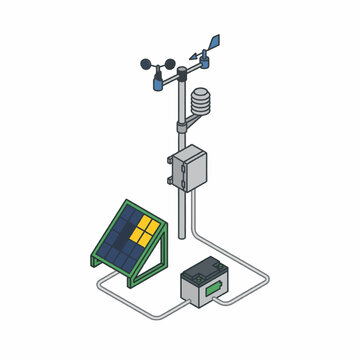 Modern Weather Monitoring Station with Solar Power.