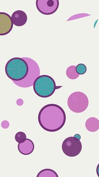 Seamless loop vibrant multicolor floating citrus motion background