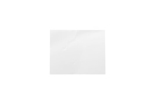 Blank white square paper sheet with faint natural creasing