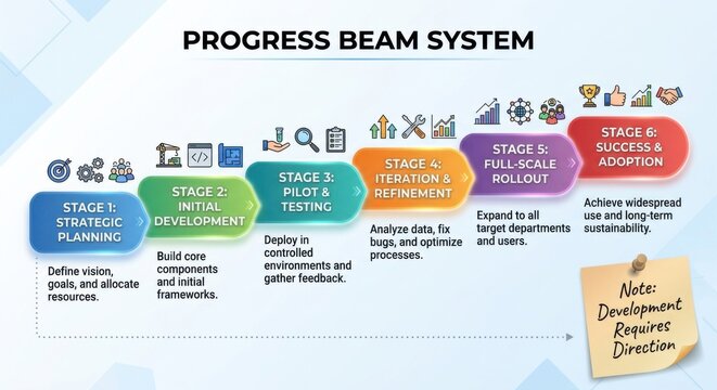 Progress Beam System Stages: From Development to Full-Scale Rollout